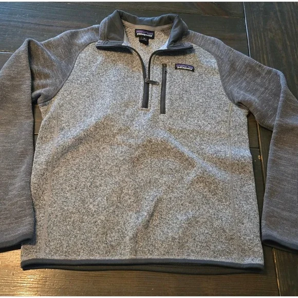 Patagonia Better sweater Fleece Pullover Quarter Zip Gray Speckled Mens XS - Picture 3 of 8